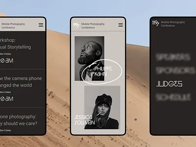 Photography Contest Mobile Website design design studio graphic design interaction interface minimalism mobile mobile screens mobile ui mobile website monochromatic photography responsive design ui user experience user interface ux web web design website design
