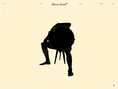 Heavy head*2 abstract art big head composition conceptual illustration design editorial illustration figure figure illustration head heavy thoughts illustration laconic lines minimal poster sitting thoughts