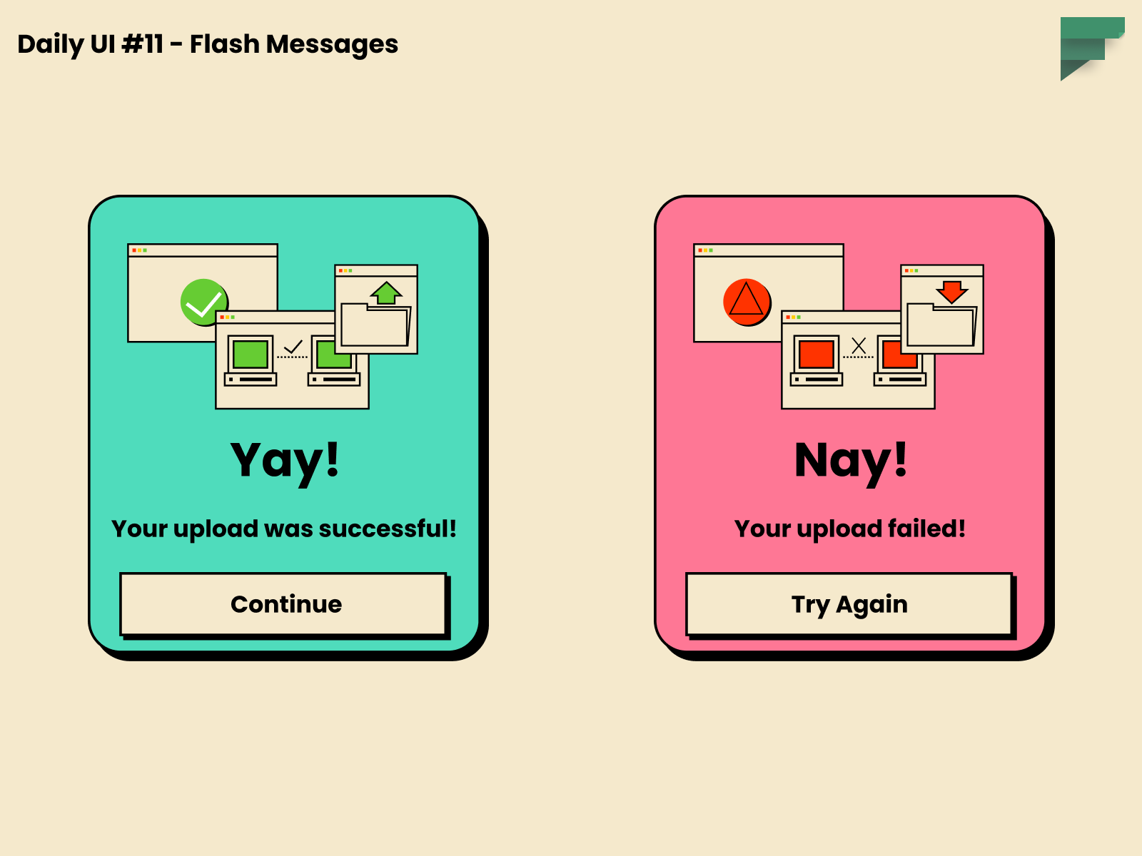 Example of Daily UI #11 - Flash Messages