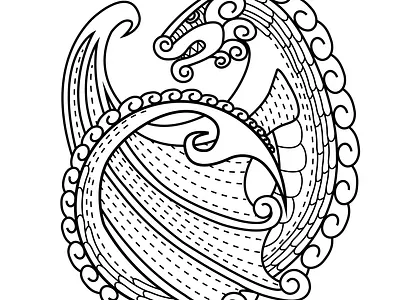 Dragon Lineart art design dragon illustration lineart minimal typography vector