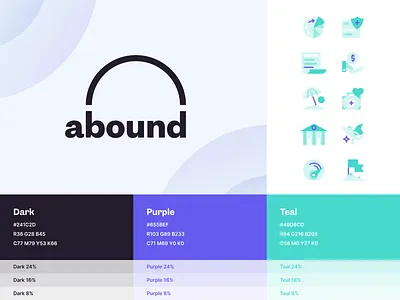 Abound b2b brand brand book brand designer brand guide brand identity brand studio branding color color palette design icon iconography icons illustration logo modern typography
