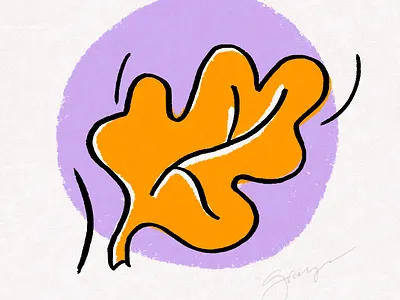 Daily Doodle - Nov 13 2020 autumn doodle leaf orange purple sketch