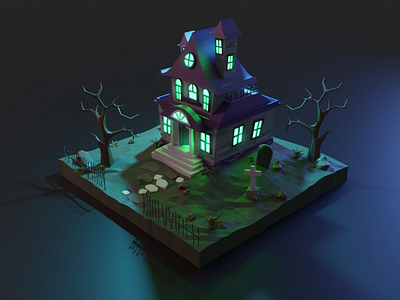 Creepy house blender creepy cyclesrender environment halloween hauntedhouse house isometry isometryhouse practice scaryhouse spooktober2020 spooky study