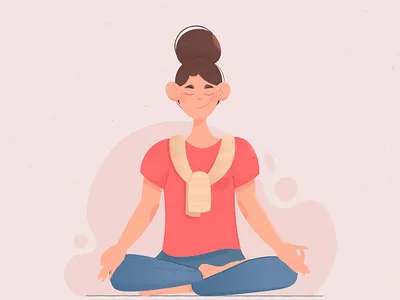 Meditation character characterdesign cute design flat girl graphic graphics illustration illustration art illustrations illustrator meditations minimal pink vector vector art yoga