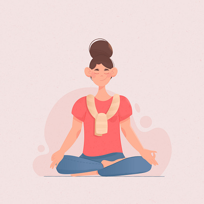 Meditation character characterdesign cute design flat girl graphic graphics illustration illustration art illustrations illustrator meditations minimal pink vector vector art yoga