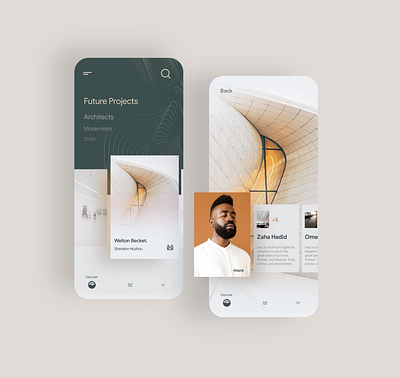 Architecture app concept architect architecture concept discovery homescreen minimal mobile app uidesign