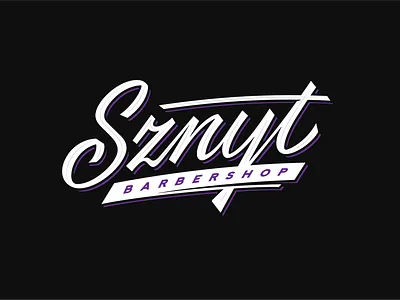 Sznyt Barbershop branding calligraphy design hand lettering lettering logo logotype type typography