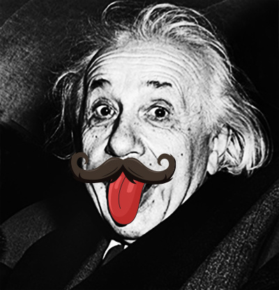 Naughty Einstein :) albert einstein blackandwhite cartoon design einstein funny illustration mustache pentool photoshop tongue vector