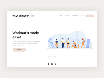 TrackFitness dailyui dailyuichallenge design landingpage ui uidesign uidesigner uiux ux webdesign