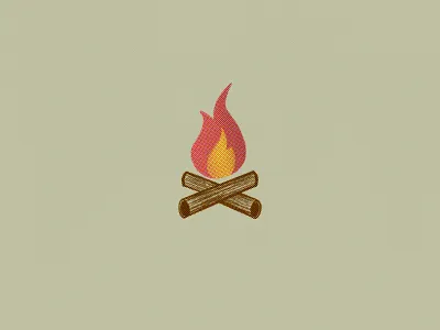 Campfire camp campfire drawing fire forrest halftone icon illustration industrial logo matches oldschool procreate sign sketch symbol vintage wood