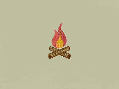 Campfire camp campfire drawing fire forrest halftone icon illustration industrial logo matches oldschool procreate sign sketch symbol vintage wood