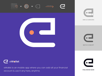 eWallet - Online Mobile Banking App Logo app design bank app bank card banking banking app banking app logo branding card financial app logo financial logo fintech logo design mobile app mobile app design payment wallet logo