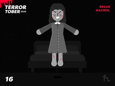 16. Regan Macneil - Terrortober2020 character design flat design horror illustration illustration vector regan terror the exorcist