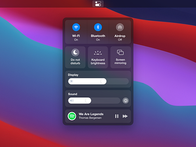 macOS Big Sur Control Center Redesign apple big sur center control macos macos big sur redesign