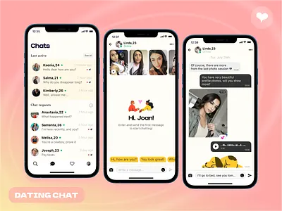 Dating App - Chat iOS branding dating dating app design graphic illustration ios konturpasha typography