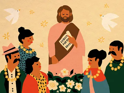 Madeira Early Events character colorful editorial illustration events handmade illustration people saints vector