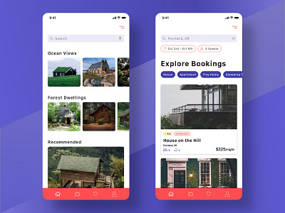 Vacation Rental App app design product design rentals search travel ui ux vacation