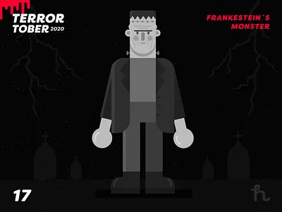 17. Frankestein's Monster - Terrortober2020 character design flat design frankenstein illustration illustration vector
