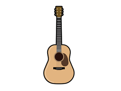 Guitar guitar icon illustration instrument music music notes musician playing string vector