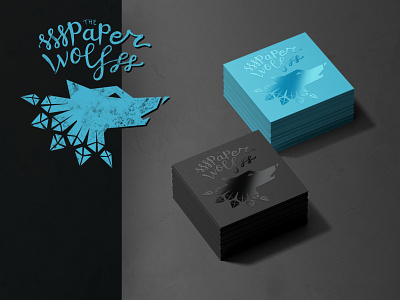 The Paper Wolf affinity designer affinity photo animal branding businesscard design dutch handlettering icon logo mockup origami paper spot uv square square business card the paper wolf vector wolf