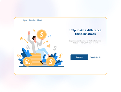 Crowdfunding Landing Page app branding charity clean concept crowd crowdfunding dailyui donate figma flat flatdesign illustration landingpage money page support uiux vector web