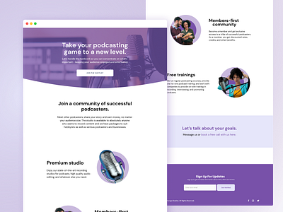 Podcast Landing Page illustration landing page media podcast podcasting studio ui ux waitlist