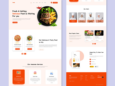 Food Landing Page bestshot business food color food food app illustraion logo newdesign popularshot template trend trendy uikit uikits uiux uiuxdesign visualdesign website webtemplate wix