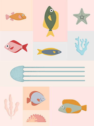 Fish Palette 2d adobeillustrator illustration vector
