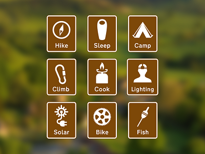 Camping store icons icons illustration signs traffic vector weekly warm up