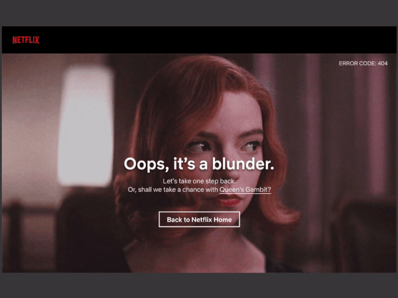 Daily UI Day 8: 404 Error Page on Netflix 404 dailyui dailyui 008 dailyuichallenge error netflix web app