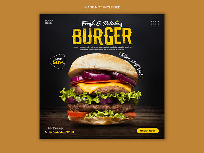 Food Social media banner post template banner branding burger banner designs fast food fast food flyer flyers food banner graphicdesign template