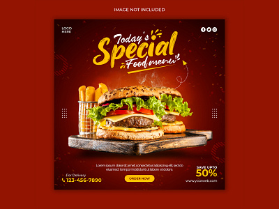 Food Social media banner post template banner ad brand branding design fastfood food banner instagram post instagram stories social media banner social media banner psd template