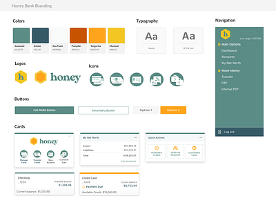 Honey Branding & Mobile App UI app bank app banking branding color palette design icon logo typography ux vector