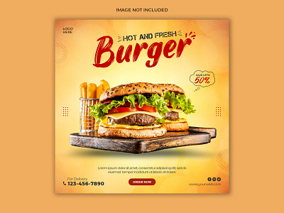 Food Social media banner post template banner ad banner design branding design food and drink food banner food delivery graphicdesign instagram post social media banner template