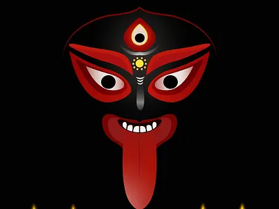 Maa kali atanu dark diwali flat goddess indian lord red sanyal