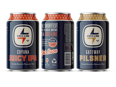 Luce Line Brewing Cans brand identity branding branding design consumer goods design graphic design package design packaging packaging design product design