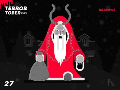 27. Krampus - Terrortober2020 character design flat design horror art illustration illustration vector krampus terror art