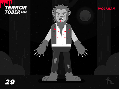 29. Wolfman - Terrotober2020 character design flat design illustration illustration vector terror art wolfman