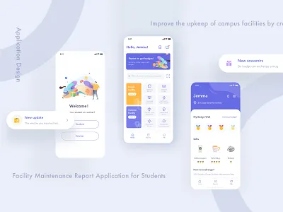 Facility Maintenance Report App app design icon illustration ui ux