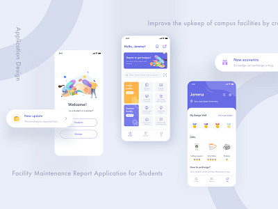 Facility Maintenance Report App app design icon illustration ui ux