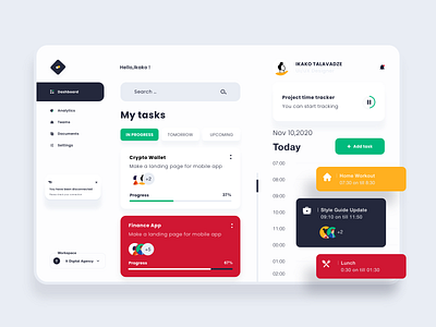 Dashboard Concept UX/UI it app app design calendar clean clean design dashboad dashboard app dashboard design dashboard ui design minimal tag talavadze task task management task manager trending ui ux web