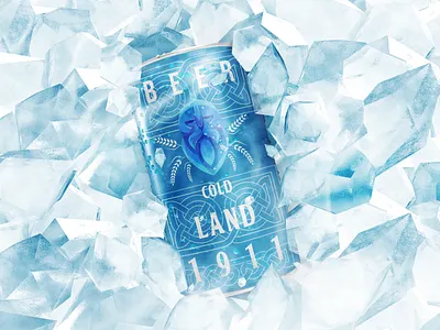 "COLDLAND" beer package beer beer branding blue branding graphic design logo pack package packaging design product