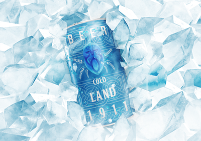 "COLDLAND" beer package beer beer branding blue branding graphic design logo pack package packaging design product