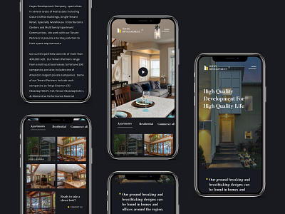 Hayes Development - Mobile Screens branding mobile real state ui user experience user interface ux web design