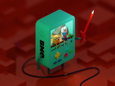 Adventure Time 3d 3d art 3dillustration adventure time blender blender3d bmo fynn illustration isometric jake lowpoly lowpoly3d modeling