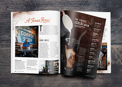 Texas Coffee Feature art direction layout magazine publication