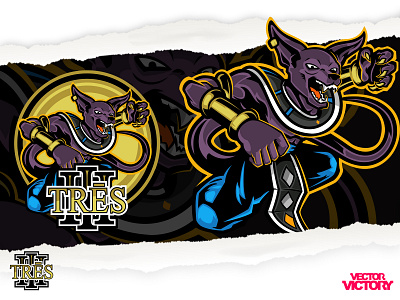 BEERUS TRIES III ESPORTS LOGO adobeillustator cartoon cartoon illustration character dribbble game illustration logo mascot sports logo