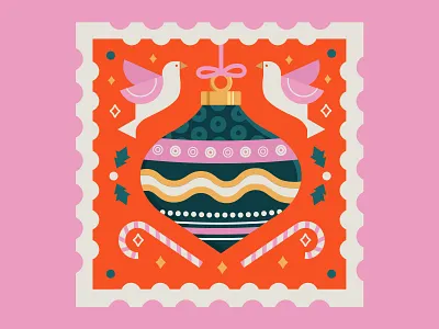 Holiday 2020 Stamp Illustration christmas christmas 2020 christmas card holiday holiday card holiday design illustration stamp design vector art vector illustration