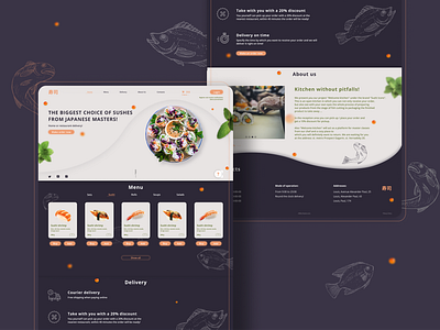 Sushi Restaurant design flat logo minimal typography ui ui ux ui design uidesign uiux ux ux ui ux design uxdesign uxui vector web website