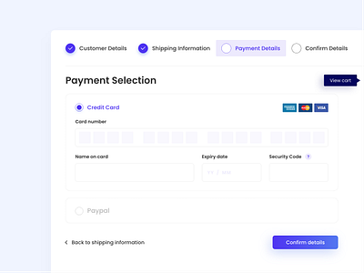 Ecommerce concept - p3 payments ui